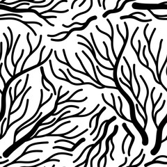 Bare tree vector seamless pattern
