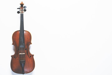 Full length violin on white background © peshkova