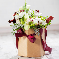 Bouquet flowers on floor