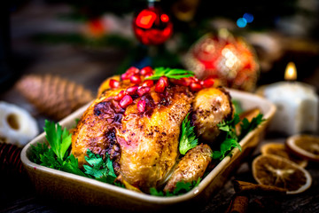 Roasted chicken for Christmas lunch