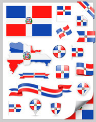 Dominican Republic Flag Set - Vector Collection