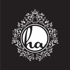vintage circle initial logo