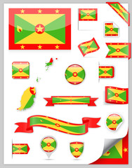 Grenada Flag Set - Vector Collection