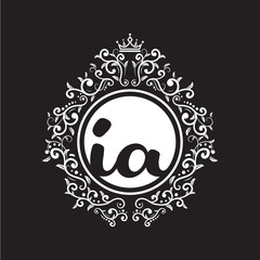 vintage circle initial logo