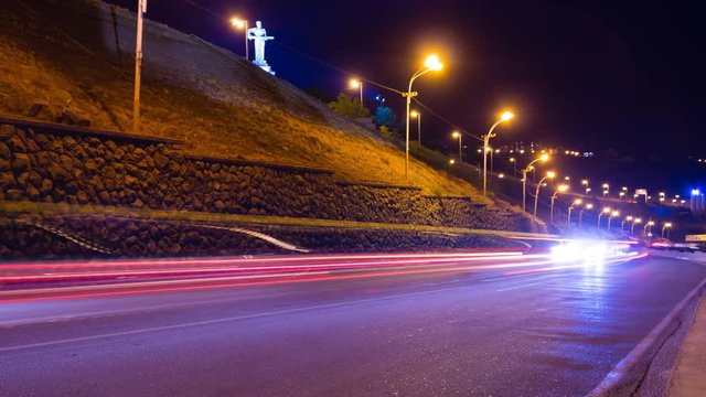 Time lapse movement cars with motion blur images