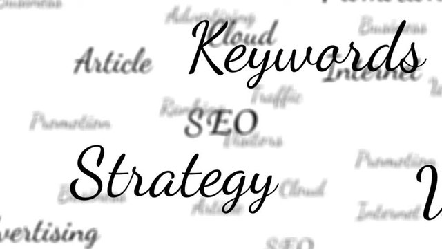 SEO search engine optimization words background loop with matte