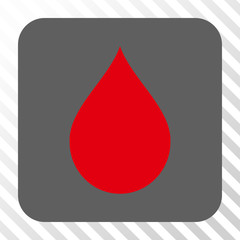 Fototapeta premium Drop toolbar button. Vector pictogram style is a flat symbol in a rounded square button, red and gray colors, hatched diagonally transparent background.