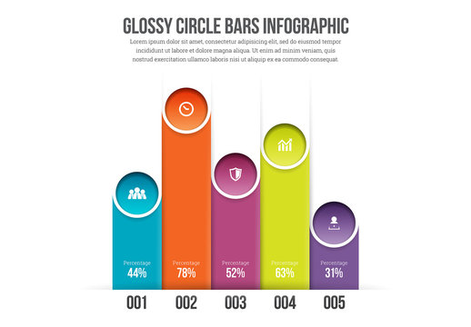 Glossy Circle Bars Infographic