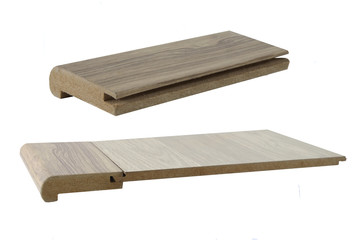 Laminate Wood Concept - wood texture floor. Samples color of stair edging accessories la