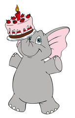 Elefant mit Torte