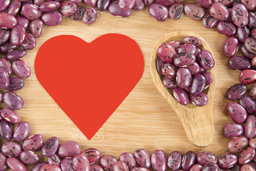 Pinto beans and heart. (Phaseolus vulgaris)