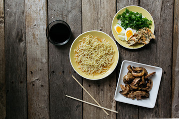 Fresh homemade ramen ready to be prepared