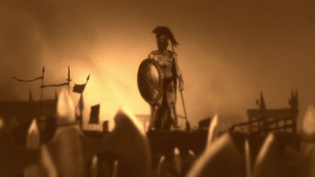 Spartan Soldier After a Heroic Battle with His Massive Army