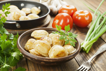 Fried dumplings with meat