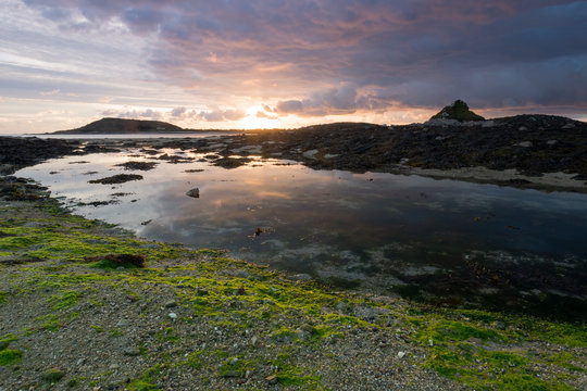 sunset on the isles of scilly Tresco cornwall england uk 