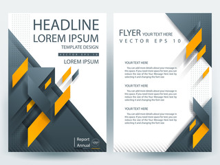 Brochure Template flyer  design of annual report with  yellow and black  in layout size A4 , Vector illustration