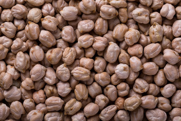 Raw chickpea beans macro background