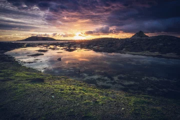 Papier Peint photo Lavable Plage tropicale sunset on the isles of scilly Tresco cornwall england uk 