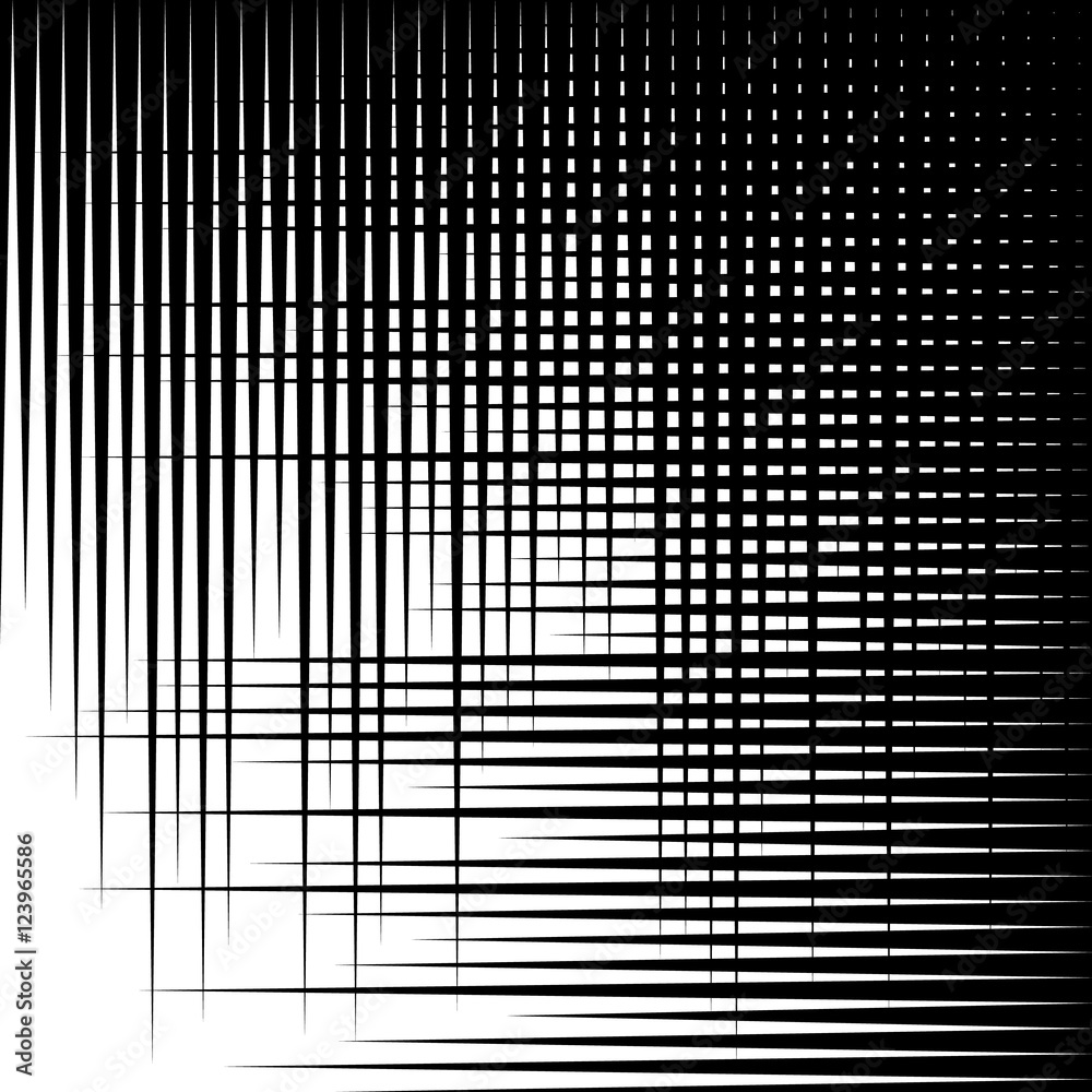 Poster Asymmetric grid mesh pattern. irregular monochrome abstract text