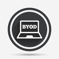 BYOD sign icon. Bring your own device symbol.