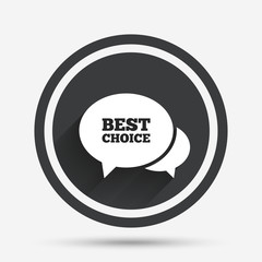 Speech bubble best choice icon. Special offer.
