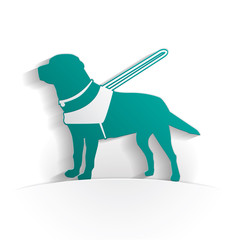 Guide dog icon paper