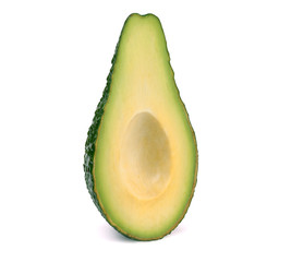 Avocado slice without stone isolated on white, with clipping path