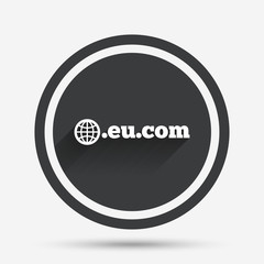 Domain EU.COM sign icon. Internet subdomain.
