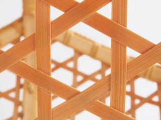 Craftsmanship of bamboo basket on white background