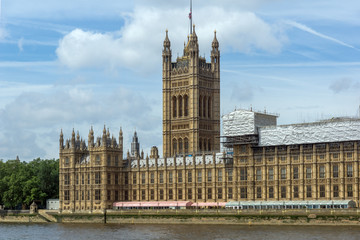 Victoria Tower in Houses of Parliament, Palace of Westminster,  London, England, Great Britain