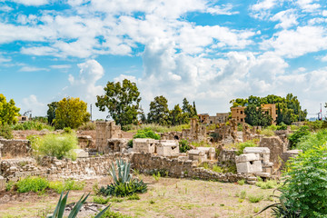 Fototapeta premium Al Bass archaeological site in Tyre, Lebanon. It is located about 80 km south of Beirut. Tyre has led to its designation as a UNESCO World Heritage Site in 1984.
