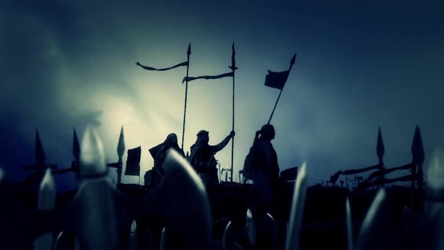 Army of Christian Warriors Preparing for Battle