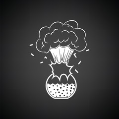 Icon explosion of chemistry flask