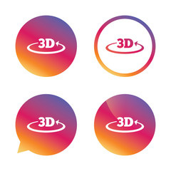3D sign icon. 3D New technology symbol.