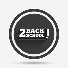 Back to school sign icon. Back 2 school symbol.