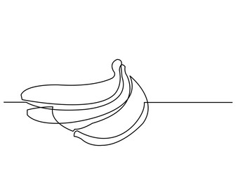 continuous line drawing of bananas