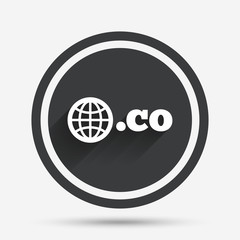 Domain CO sign icon. Top-level internet domain.