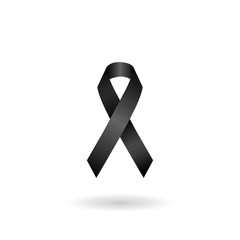 Black ribbon mourning sign. vector