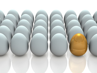 金の玉子を表すアブストラクト3DCGイラスト