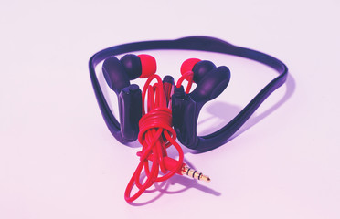 Headphones on white background