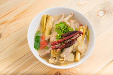 the spicy chicken leg soup with the call name 
