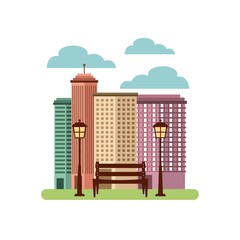 Obraz premium cityscape buildings skyline icon vector illustration design