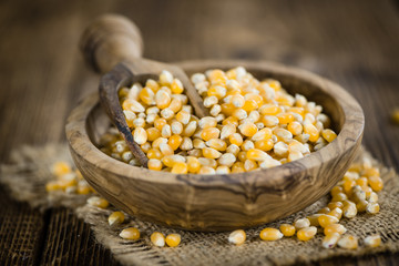 Dried Corn on a wooden table