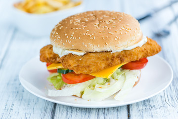 Fish Burger (selective focus)