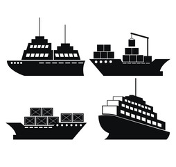 Obraz premium set of marine transport vessels vector illustration design