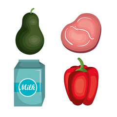 set nutritive food isolated icons vector illustration design