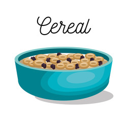 cereal dish healthy isolated vector illustration design