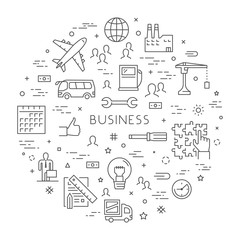 Vector round linear concept for business.