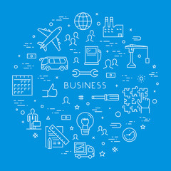 Vector round linear concept for business.