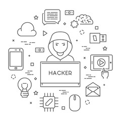 Vector concept of hacking and cyber criminals.